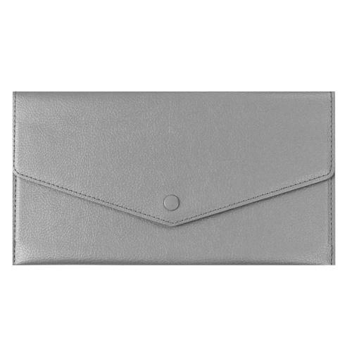 Папка органайзер на кнопке 23*11см Escalada Наппа серебряный 48412 "Дава"