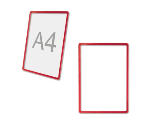Рамка-POS для ценников, рекламы и объявлений А4 без защитного экрана красная 290252 "Дава"