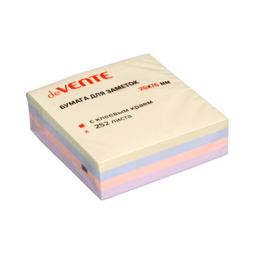 Блок самоклеящийся  76*76мм deVENTE sigNATURE 252л/4цв 2010503 "Дава"