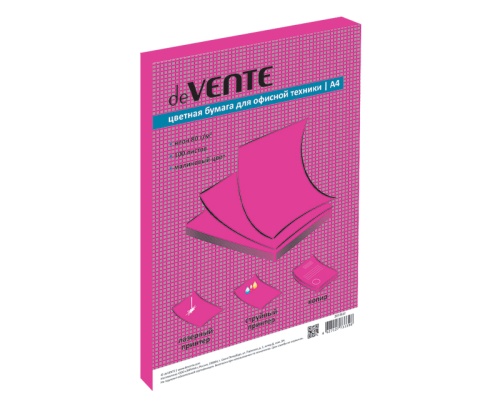 Бумага цветная deVENTE А4/100л/80г 2072610 неон малиновый "Дава"