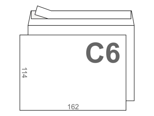 Конверт С6 белый с отрывной полосой "Дава"