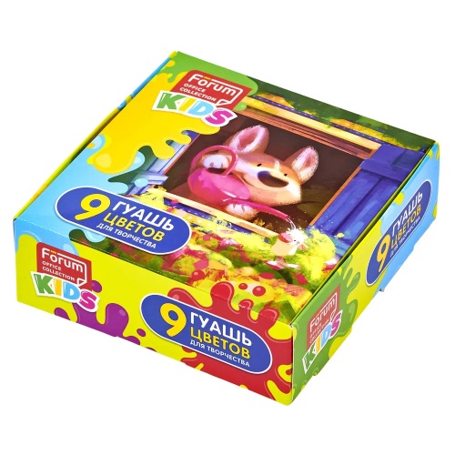 Гуашь  9цв. FORUM Зверята по 25мл FG-209-Z "Дава"