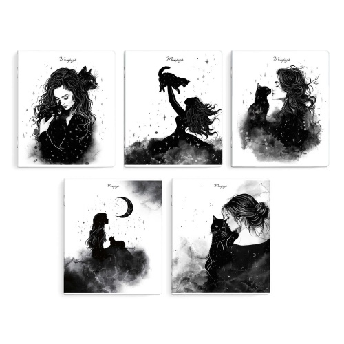 Тетрадь 48л/кл Девушка с черным котом 68549 "Дава"