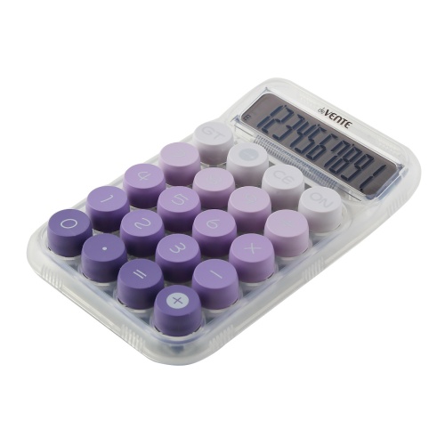Калькулятор настольный deVENTE DD-1 (125*150*18мм) 10 разр.,прозрачный сиреневый 4031402 "Дава"