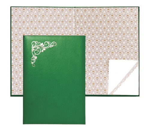 Папка адресная Виньетка бумвинил deVENTE зеленая 3078702 "Дава"