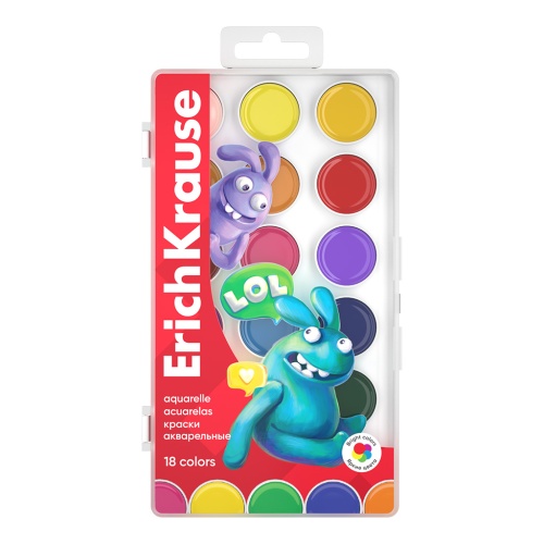 Краски акварельные 18цв. ErichKrause Jolly Friends 61367 "Дава"