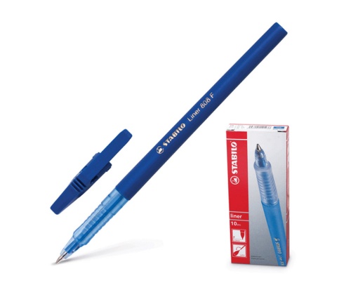 Ручка шариковая STABILO liner 808 синяя "Дава"