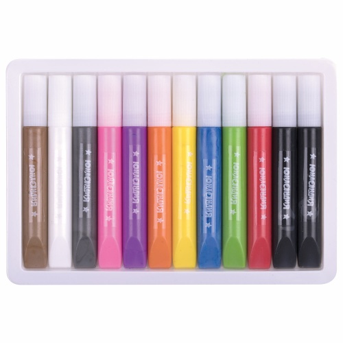 Краски витражные 10цв.+ 2 черных контура 12 туб по 10,5 мл, книга шаблонов 191759 "Дава"