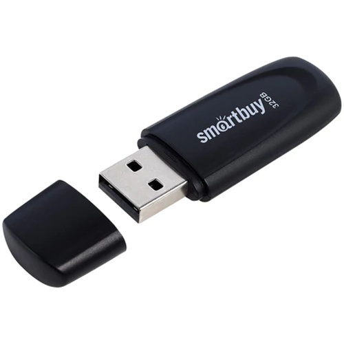 Флэшка 32GB Smart Buy Scout Black USB 2.0 черный SB032GB2SCK "Дава"