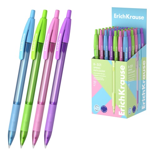 Ручка шариковая автомат ErichKrause R-301 Весна 0,7мм синяя 58091 "Дава"