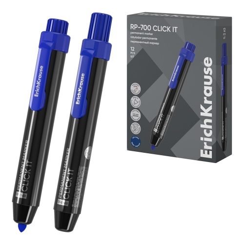 Маркер перманентный ErichKrause RP-700 2мм синий,автоматический 60829 "Дава"