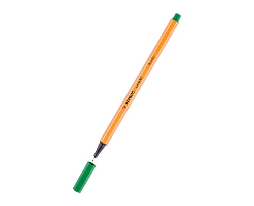 Ручка капиллярная STABILO зеленая 88/36   "Дава"