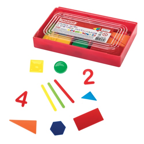 Набор цифр и счетных материалов ПИФАГОР 132 элемента пенал 106146 "Дава"