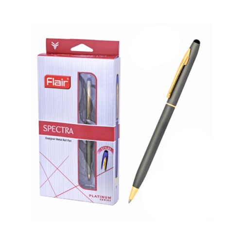 Ручка шариковая подарочная Flair SPECTRA серый.корпус, цв.чернил синий F-69206/сер. "Дава"