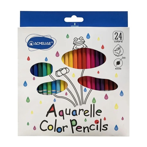 Цветные карандаши акварельные 24 цв. ACMELIAE с кистью 9404-24 "Дава"