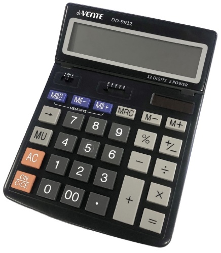 Калькулятор настольный deVENTE DD-9912 (154*203*25мм) 12 разр.,черный 4031334 "Дава"