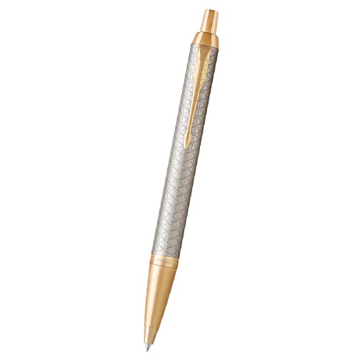 Ручка PARKER шариковая IM Premium Warm Silver GT корпус серо-бежевый с золотыми деталями "Дава"