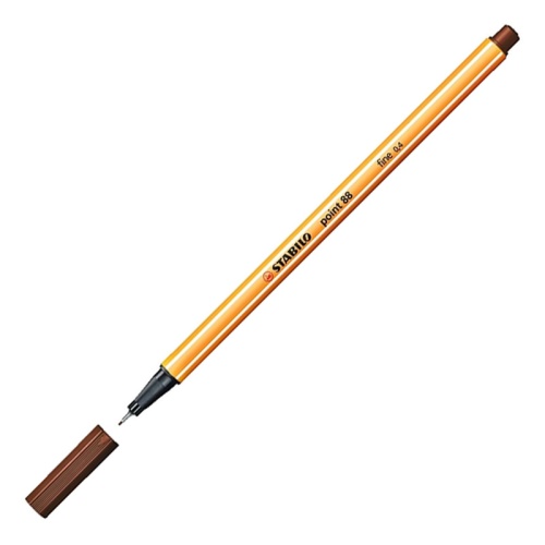 Ручка капиллярная STABILO коричневая 88/45 "Дава"