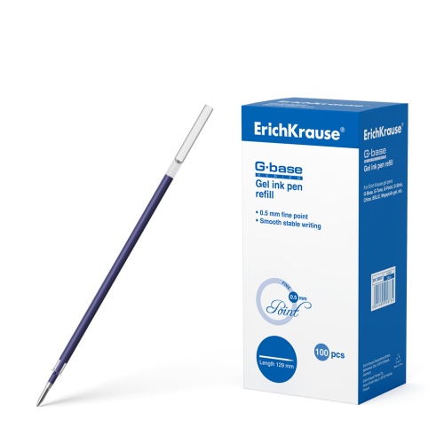 Стержень гелевый ErichKrause 129мм 0,5 мм синий 39007 "Дава"