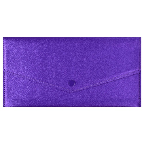 Папка органайзер на кнопке 23*11см Escalada Наппа фиолетовый 48407 "Дава"