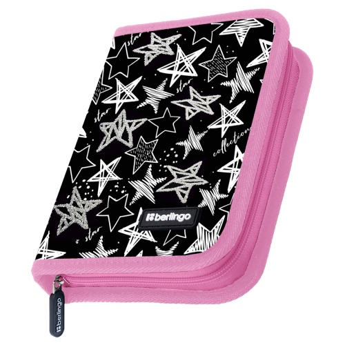 Пенал 1 отдел Berlingo Glossy stars, дополнительная откидная секция PK-EX-1002 "Дава"