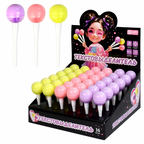 Текстмаркер Феникс+ Девочка с леденцами, ассорти 69653 "Дава"