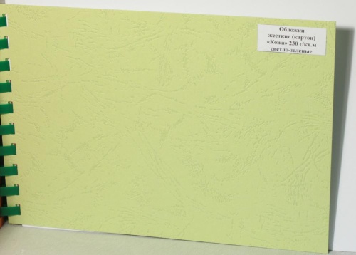 Обложки для переплета А4 картон (кожа) светло-зеленые 230г/м2 "Дава"