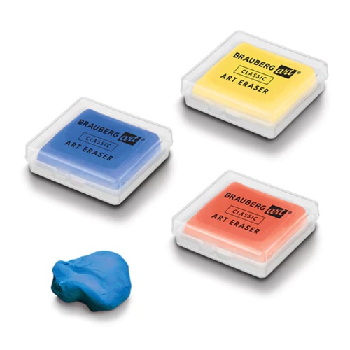 Ластик  BRAUBERG ART CLASSIC клячка 40*36*10мм, супермягкий, ассорти 271155 "Дава"