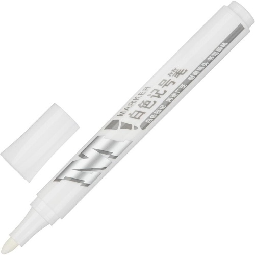 Маркер перманентный M&G 1мм белый 1784465 "Дава"