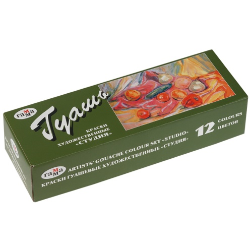 Гуашь 12цв. ГАММА Художественная Студия 40 мл 221029 "Дава"