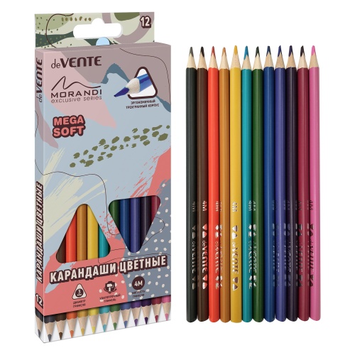 Цветные карандаши 12цв. deVENTE 5022219 Trio Mega Soft Marandi 4м "Дава"