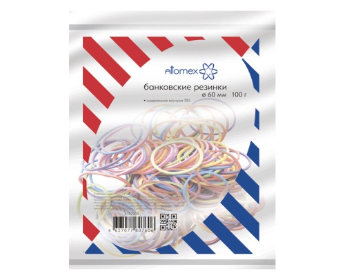 Резинки для денег  100г Attomex D60 цветные 4152310 "Дава"