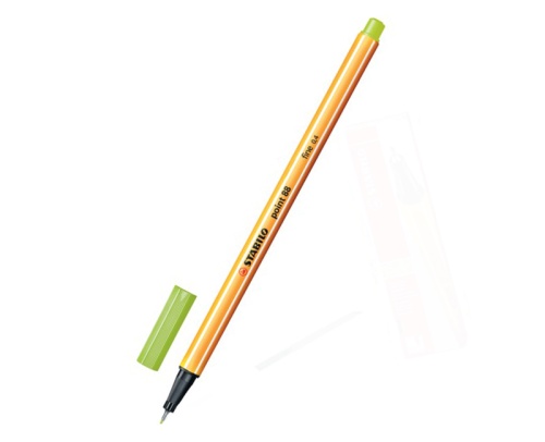 Ручка капиллярная STABILO светло-зеленая 88/33   "Дава"