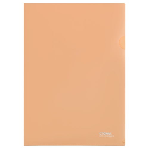 Папка-уголок А4 СТАММ Акцент 180мкм непрозрачная, персиковая ММ-31650 "Дава"