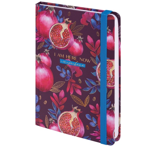 Ежедневник BRAUBERG А5 Pomegranate 145*203мм 128л с резинкой 114562 "Дава"