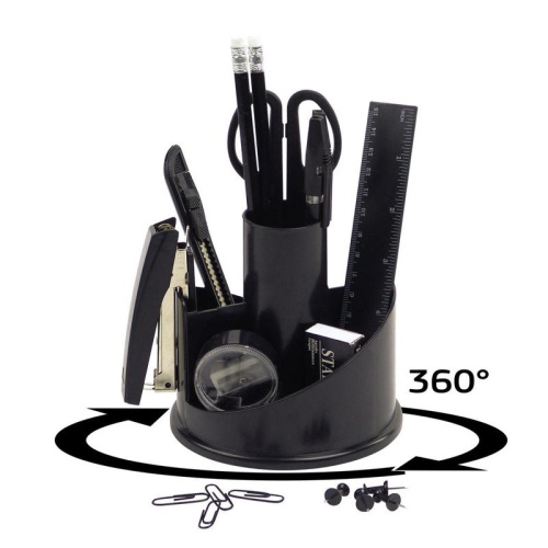 Набор канцелярский 14 предметов Attache JC806 черный,вращающийся 168561 "Дава"